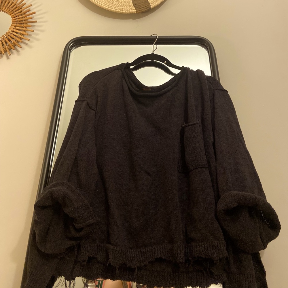Free People Pullover with Raw Edge Detail